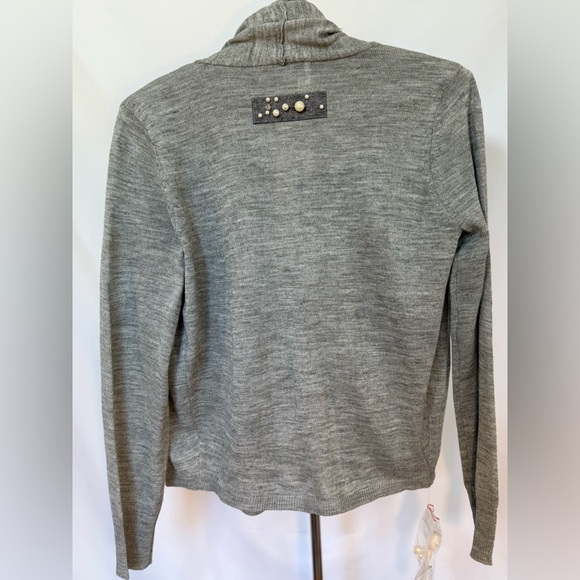 Spiegel Gray Wool Blend Pearl Embellished Cardigan – Size Medium STUNNING - Picture 4 of 12